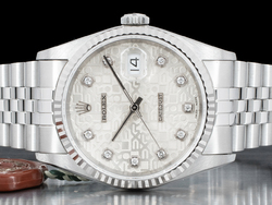 Rolex Datejust 36 Argento Jubilee 16234 Silver Lining Diamanti 